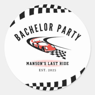 The Last Ride Bachelor Party Groom Trucker Classic Round Sticker