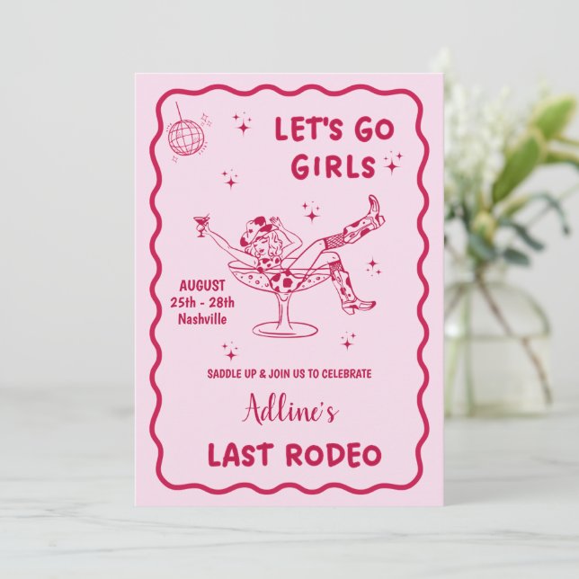 The Last Rodeo Nashville Bachelorette Weekend Invitation (Standing Front)