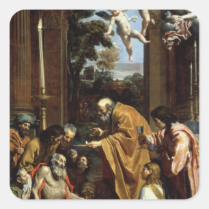 The Last Sacrament of St. Jerome, 1614 Square Sticker