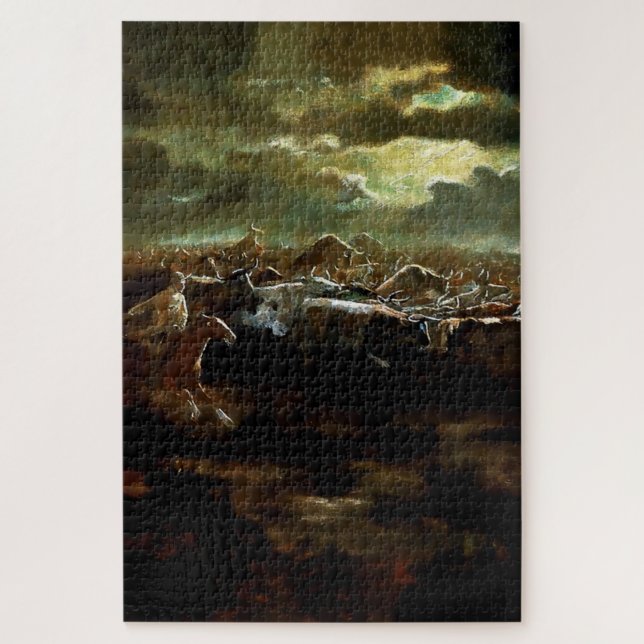 “The Last Stand” Western Art by Charles M Russell Jigsaw Puzzle (Vertical)