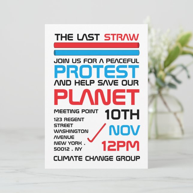 The Last Straw, Climate Change Meeting Point Invitation (Standing Front)