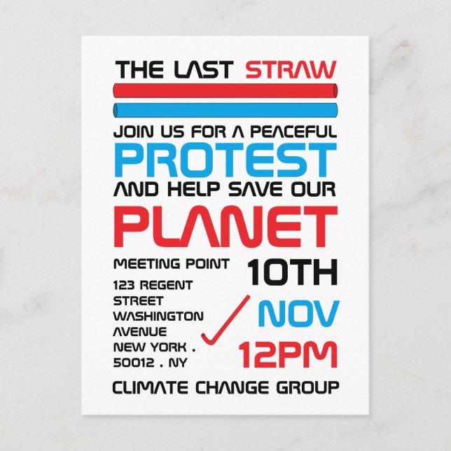 The Last Straw, Climate Change Meeting Point Postcard (Front)