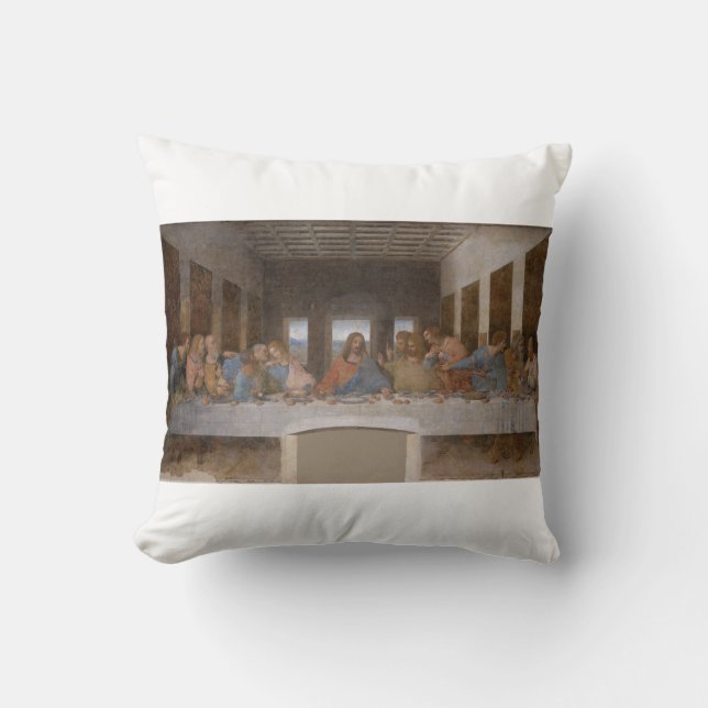 The Last Supper 1495 1498 by Leonardo da Vinci Throw Pillow (Front)