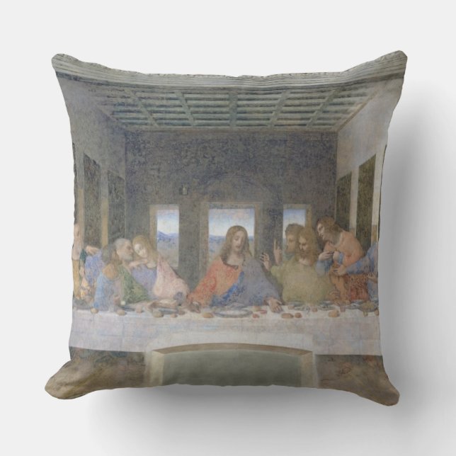 The Last Supper, 1495-97 (fresco) Throw Pillow (Front)