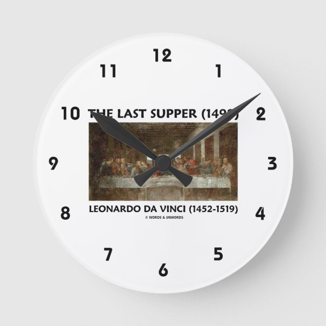 The Last Supper (1498) by Leonardo da Vinci Round Clock (Front)