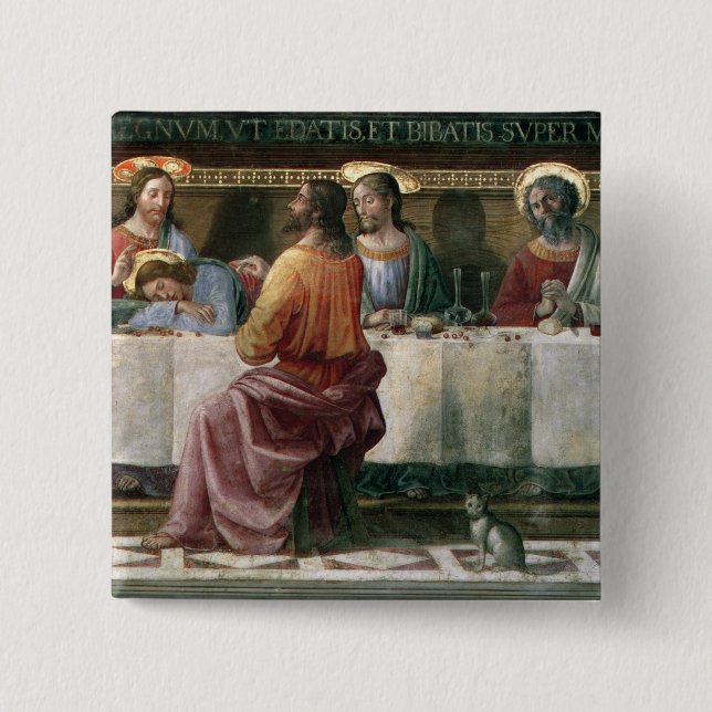 The Last Supper 2 Inch Square Button (Front)
