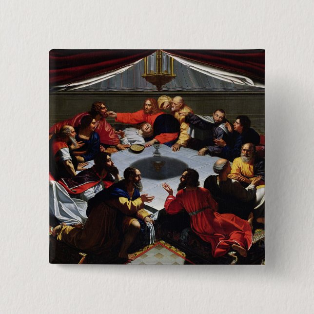 The Last Supper 2 Inch Square Button (Front)