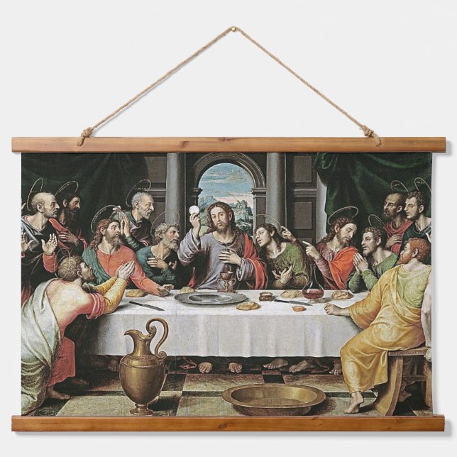 The Last Supper by Juan de Juanes Hanging Tapestry (Front)