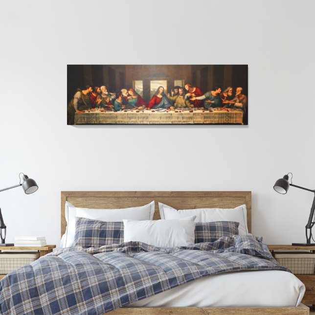 The Last Supper by Leonardo da Vinci Canvas Print (Insitu(Bedroom))