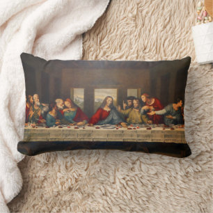The Last Supper by Leonardo da Vinci Lumbar Pillow