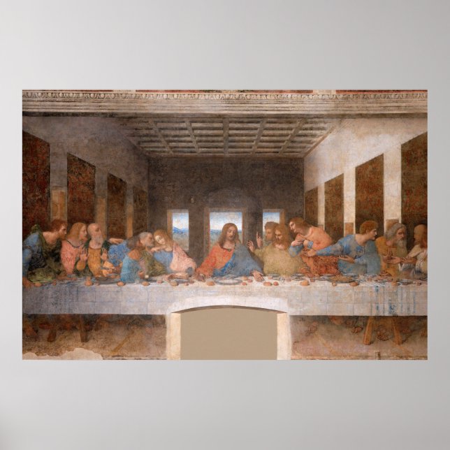 The Last Supper by Leonardo Da Vinci Poster (Front)