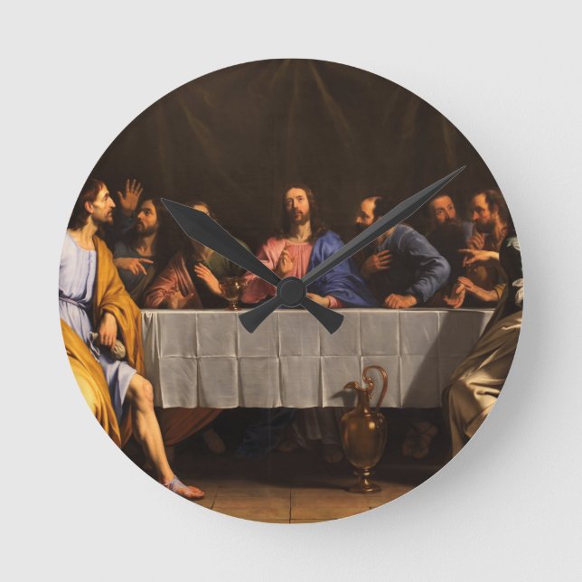 The Last Supper by Philippe de Champaigne (1648) Round Clock (Front)