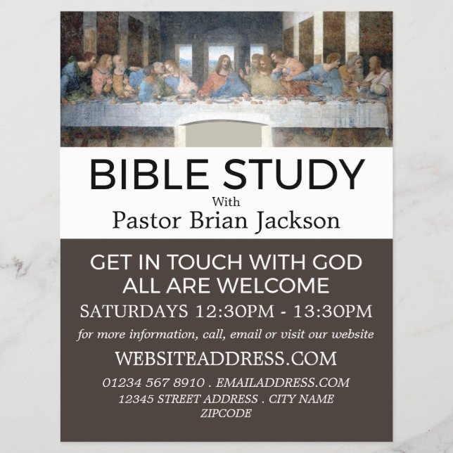 The Last Supper, Christian Bible Class Advert Flyer (Front)