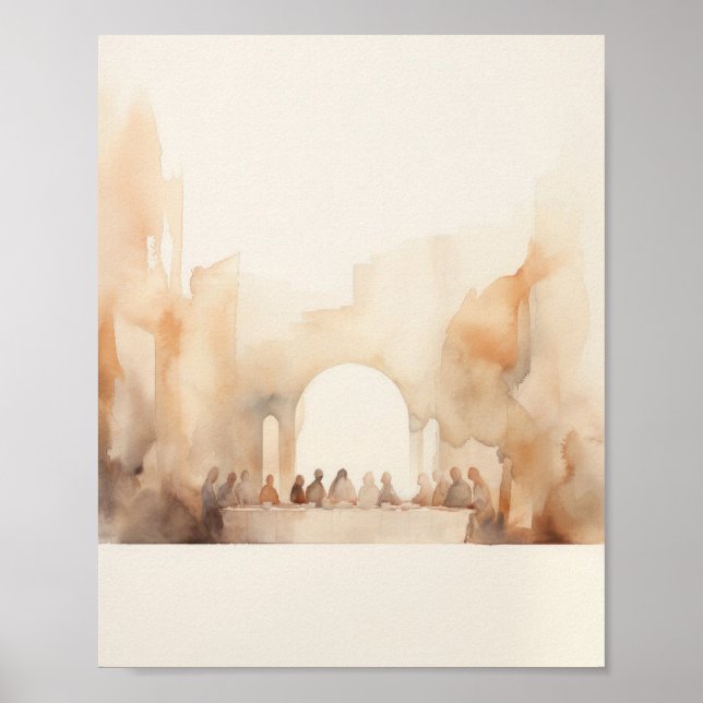 The Last Supper - Digital Watercolor Christian Art Poster (Front)