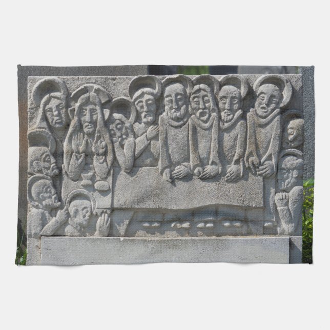 The Last Supper Gravestone Kitchen Towel (Horizontal)