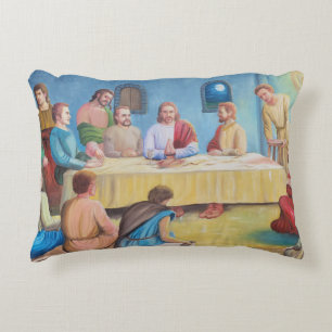 The Last Supper: Jesus and the Disciples Accent Pillow