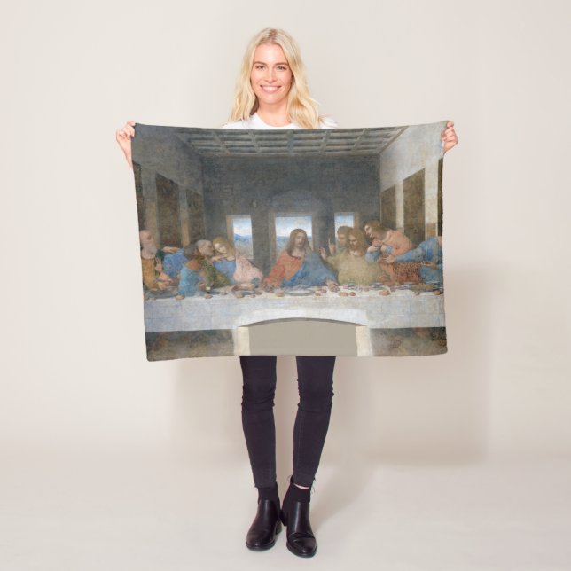 The Last Supper, Leonardo da Vinci, 1495-1498 Fleece Blanket (In Situ)