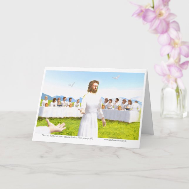 The Last Supper of Jesus - Eucharist Card (Orchid)