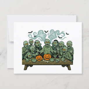 The Last Supper of Zombies – Halloween Parody Postcard