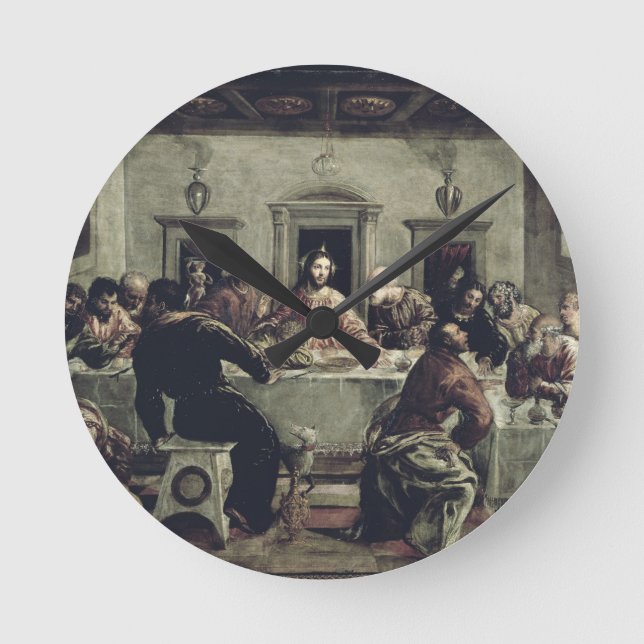 The Last Supper (oil on canvas) 2 Round Clock (Front)