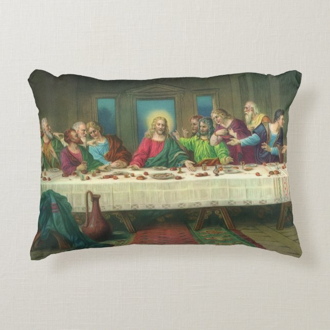 The Last Supper Originally by Leonardo da Vinci Accent Pillow (Front)