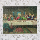 The Last Supper Originally by Leonardo da Vinci Jigsaw Puzzle<br><div class="desc">Vintage illustration religious Renaissance Era fine art reproduction painting of the Last Supper by Leonardo da Vinci. The Last Supper was the last meal Jesus Christ shared with his twelve apostles and disciples before his death. The Last Supper specifically portrays the reaction given by each apostle when the young man...</div>