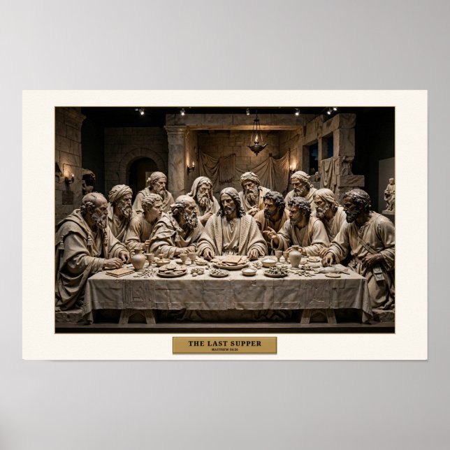 The Last Supper — Renaissance Marble Poster (Front)