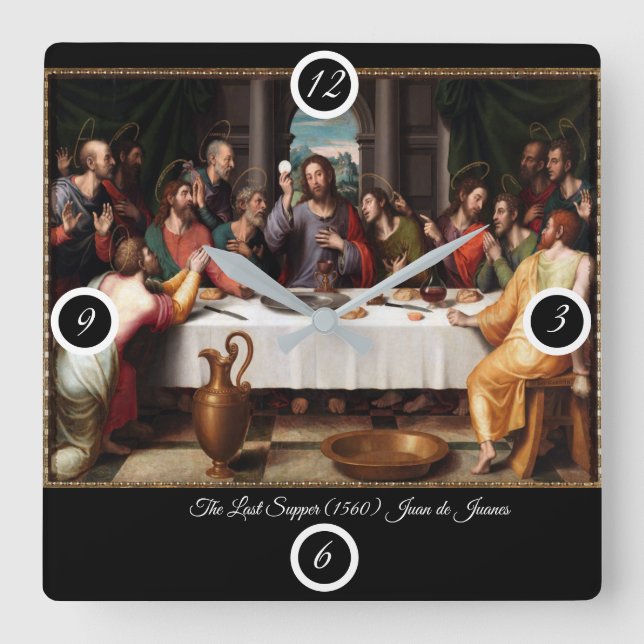 The Last Supper Square Wall Clock (Front)