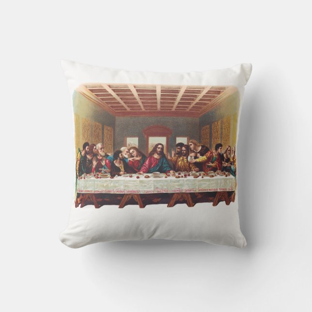 The Last Supper Throw Pillow (Front)