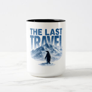 The Last Travel Adventure Penguin Snowy Mountain Two-Tone Coffee Mug