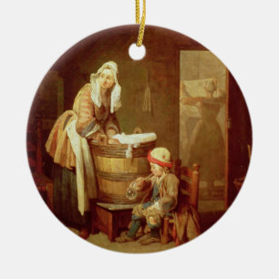 The Laundry Woman Ceramic Ornament