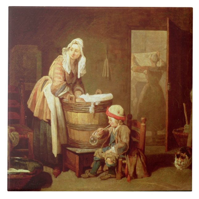 The Laundry Woman Tile (Front)