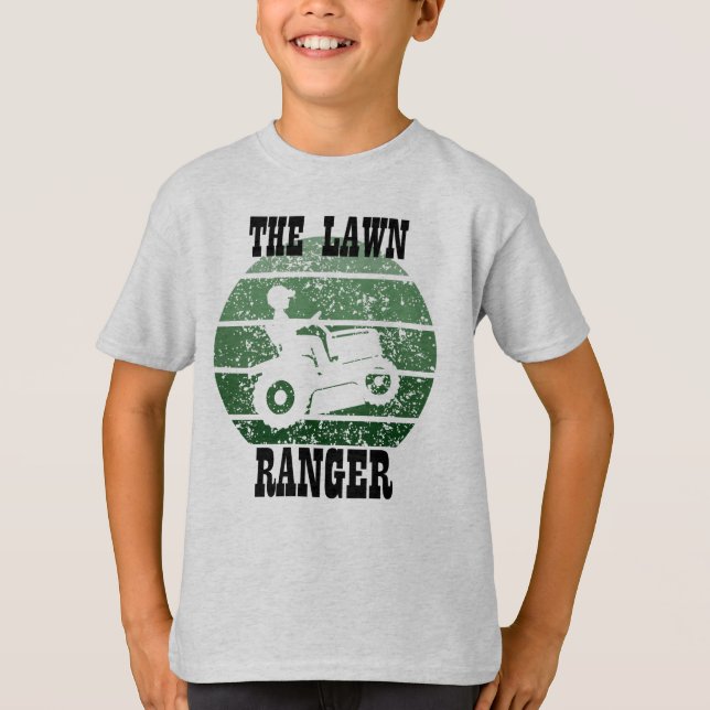 The Lawn Ranger Funny Lawn Mowing T-Shirt (Front)
