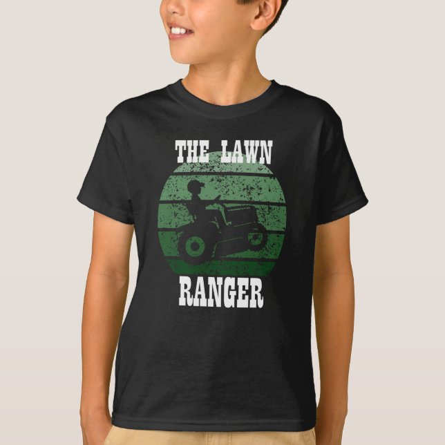 The Lawn Ranger Funny Lawn Mowing T-Shirt (Front)