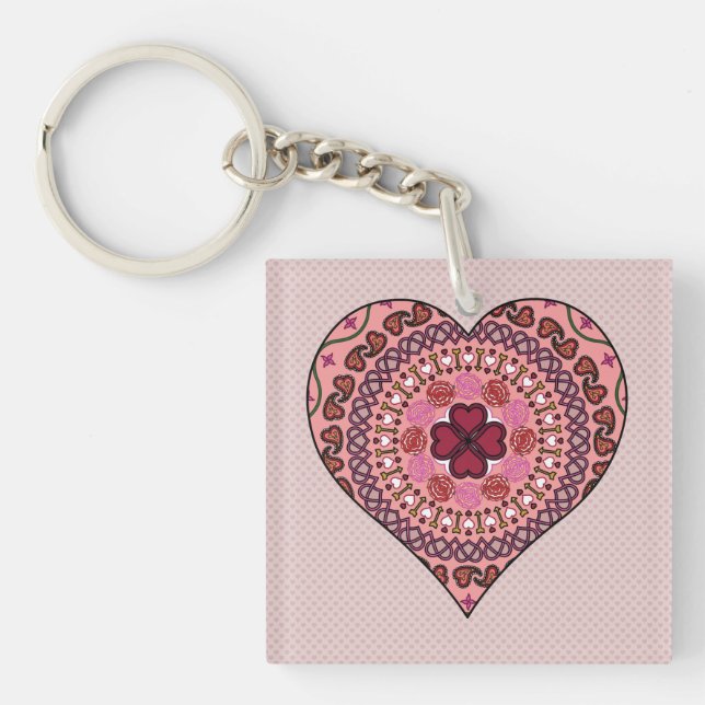 The Layers of the Heart Acrylic Keychain (Front)