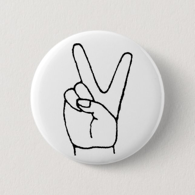 the lazy peace sign 2 inch round button (Front)