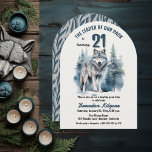 The Leader of Our Pack Wolf 21st Birthday Party Invitation<br><div class="desc">"The Leader of Our Pack Is Turning 21",  21st birthday for your favourite Alpha.  Features a majestic lone wolf silhouetted against an evergreen forest.</div>