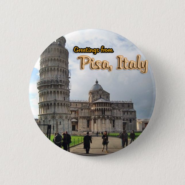 The Leaning Tower of Pisa, Italy 2 Inch Round Button (Front)