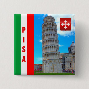 The Leaning Tower of Pisa - Italy 2 Inch Square Button