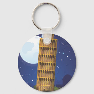 The Leaning tower of Pisa, Italy Keychain