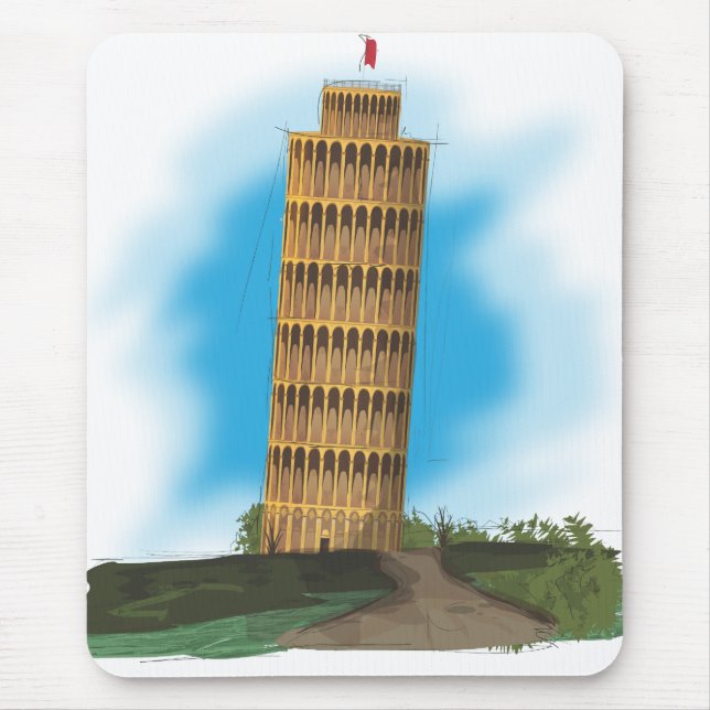 The Leaning tower of Pisa, Italy Mouse Pad (Front)