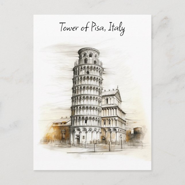 The leaning Tower of Pisa, Italy Postcard (Front)