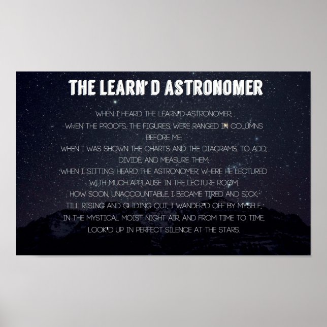 The Learn'd Astronomer Poster (Front)