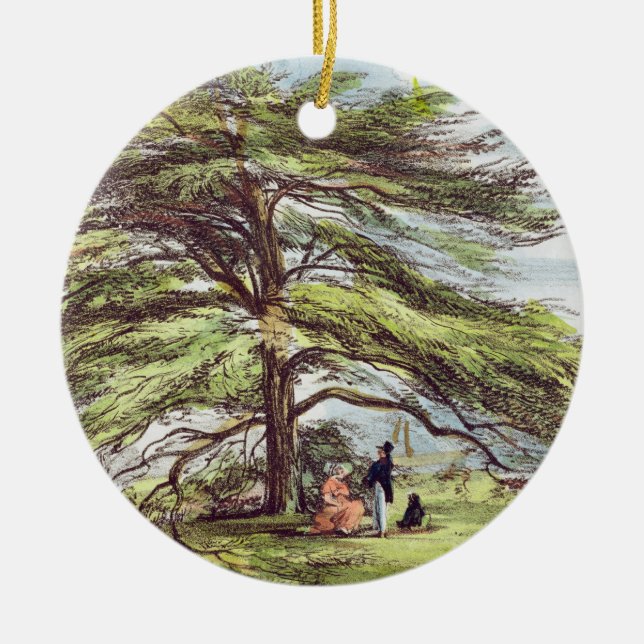 The Lebanon Cedar Tree in the Arboretum, Kew Garde Ceramic Ornament (Front)