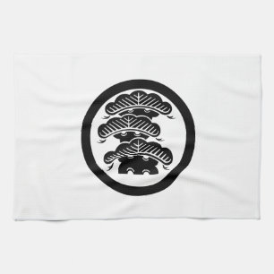 The Left Three-Story Pine with Araeda in the Circl Kitchen Towel