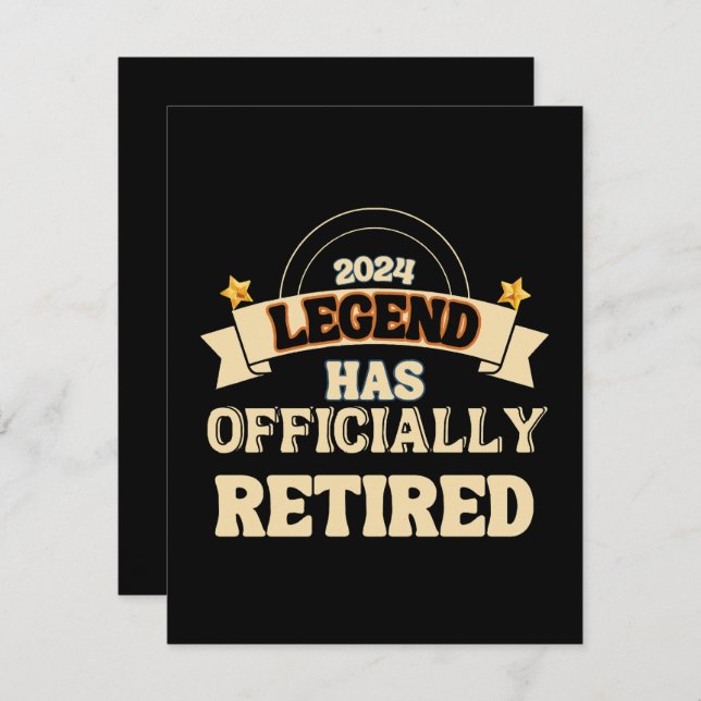 The legend has officially retired enclosure card (Front/Back)