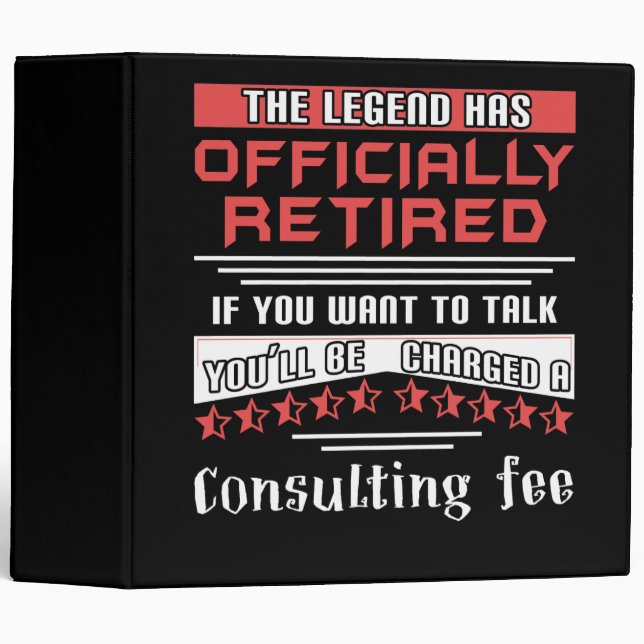 The Legend Has Officially Retired Funny Retirement Binder (Front/Spine)