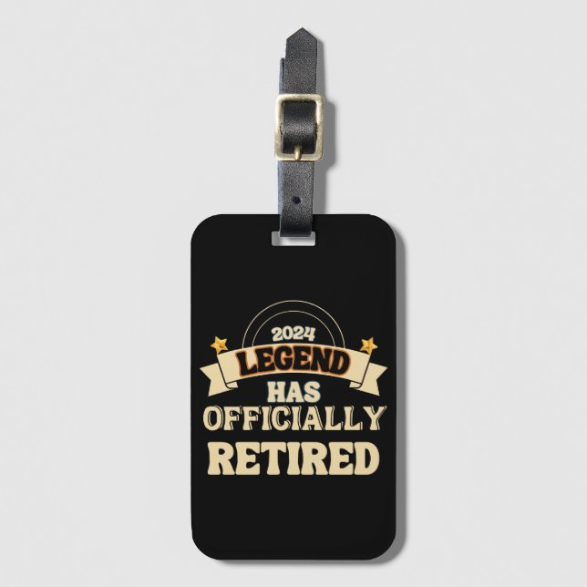 The legend has officially retired luggage tag (Front Vertical)