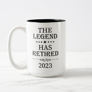 The Legend Has Retired 2023, Gift for Women Men Two-Tone Coffee Mug