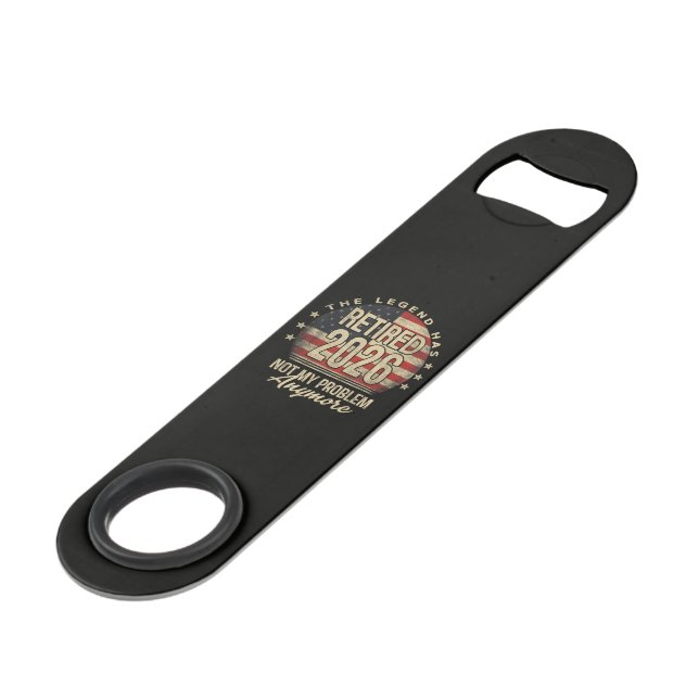 The Legend Has Retired 2026 Funny  Bar Key (Front Angled)